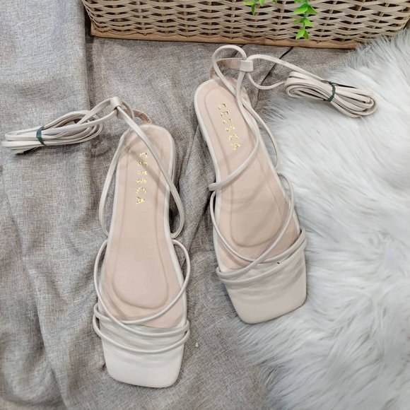 Gladiator and Lace Up Sandals (Brand New) in Cream color - Picture 3 of 3